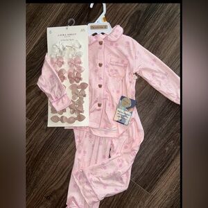BEARPAW Pink Kids/Toddler Pajamas + Bows